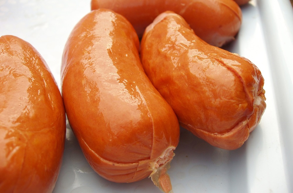 Ochucené pivní párky pečené v troubě