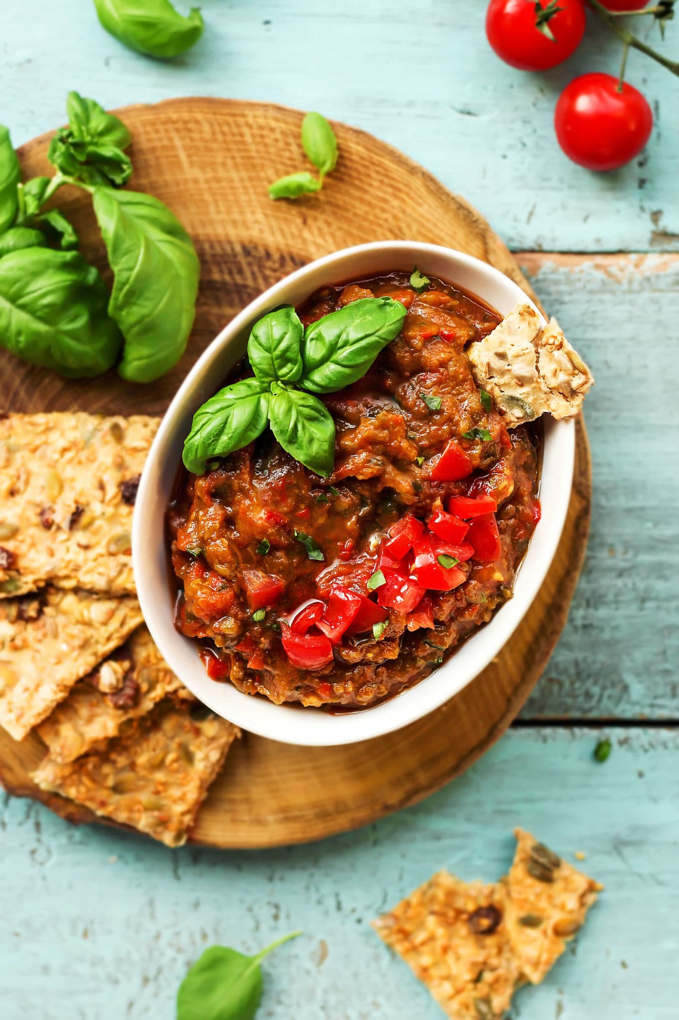 Lilková pomazánka se sušenými rajčaty