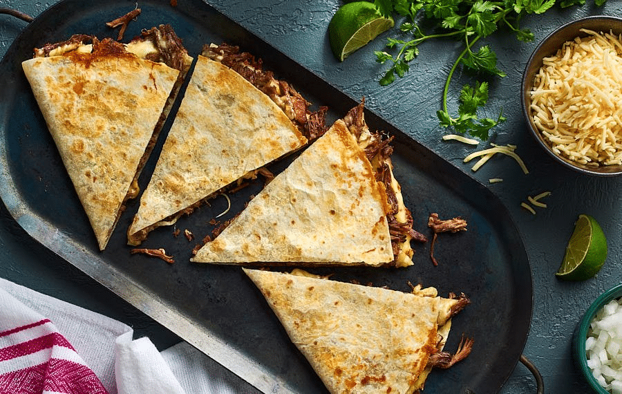 Quesadilla s trhaným hovězím