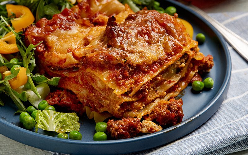 Lasagne s masem a lilkem